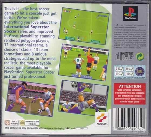 International Superstar Soccer Pro - Platinum - PS1 (B Grade) (Genbrug)